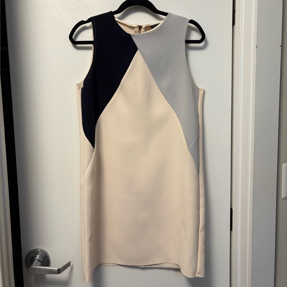 Topshop Navy and Cream Sleeveless Mini Dress